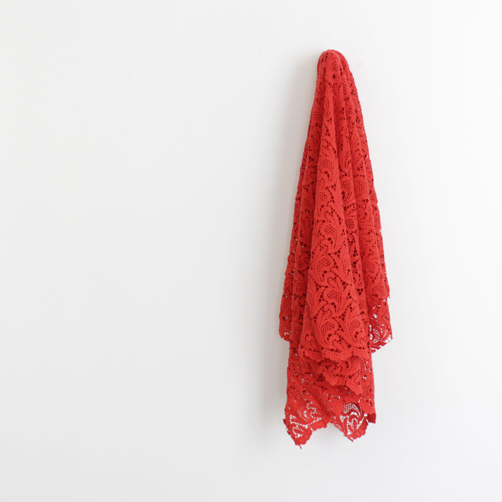 Guipure Cotton Lace - Red