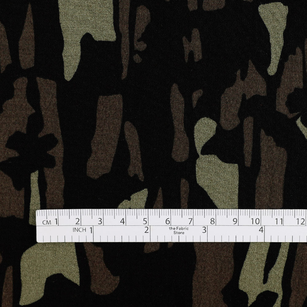 Retro Camo Viscose Crepe - Sage