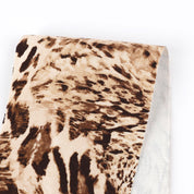 Rib Stitch & Leopard Print Stretch Cotton - Latte