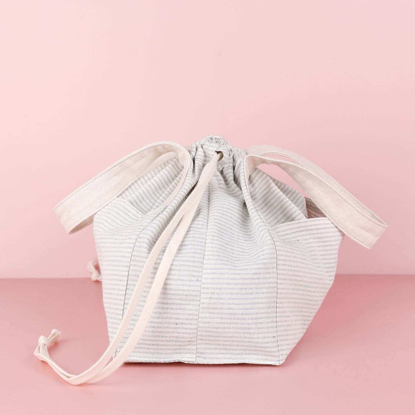 Upcycled Fine Striped Chambray – Ecru/Blue