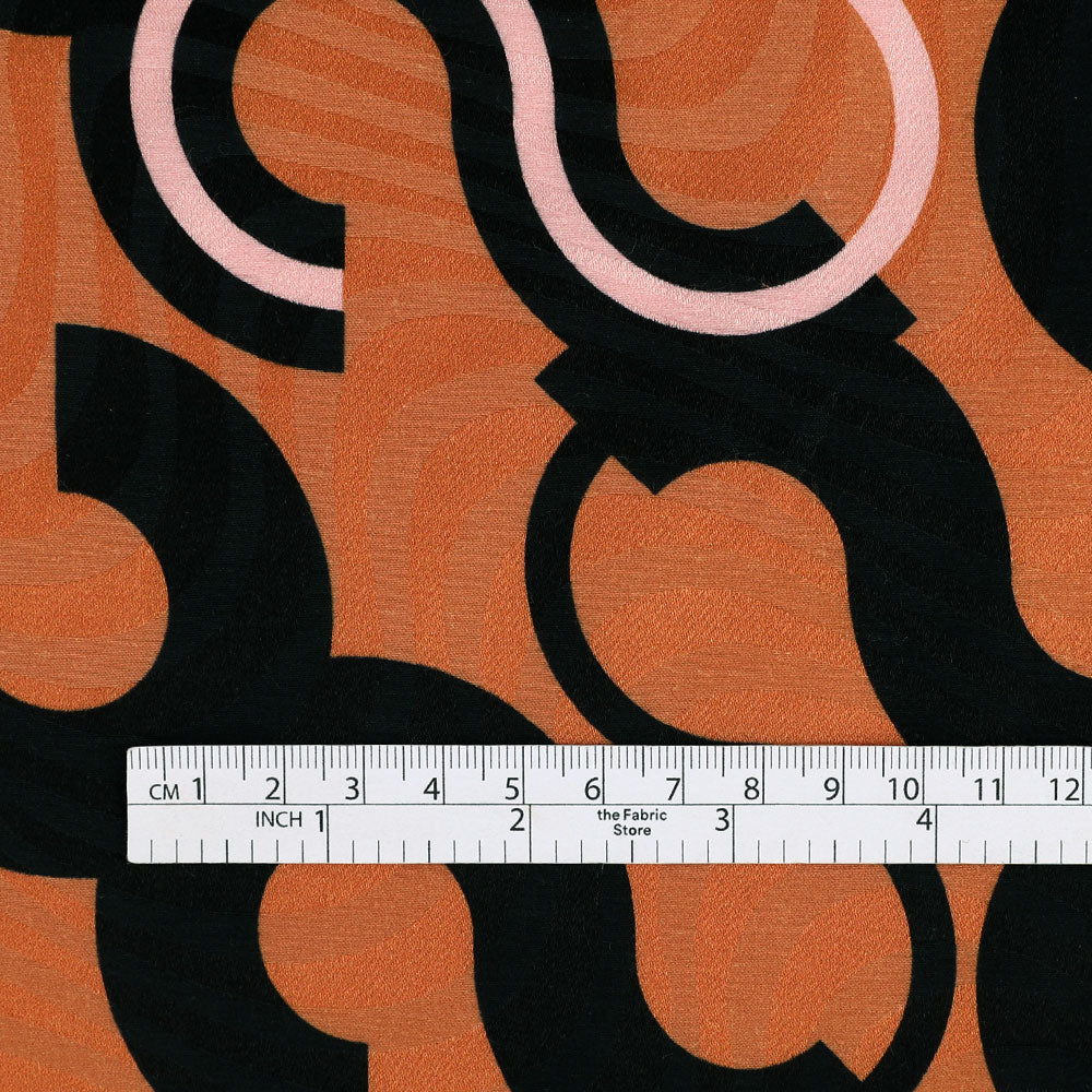 Squiggle Hook Cotton / Silk Jacquard - Pumpkin