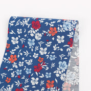 Scattered Hibiscus Cotton / Viscose - Aegean Blue