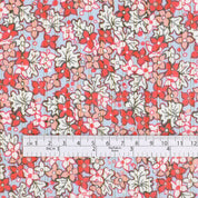 Gold Pinstripe Bunchberry Cotton Voile - Pink Mix