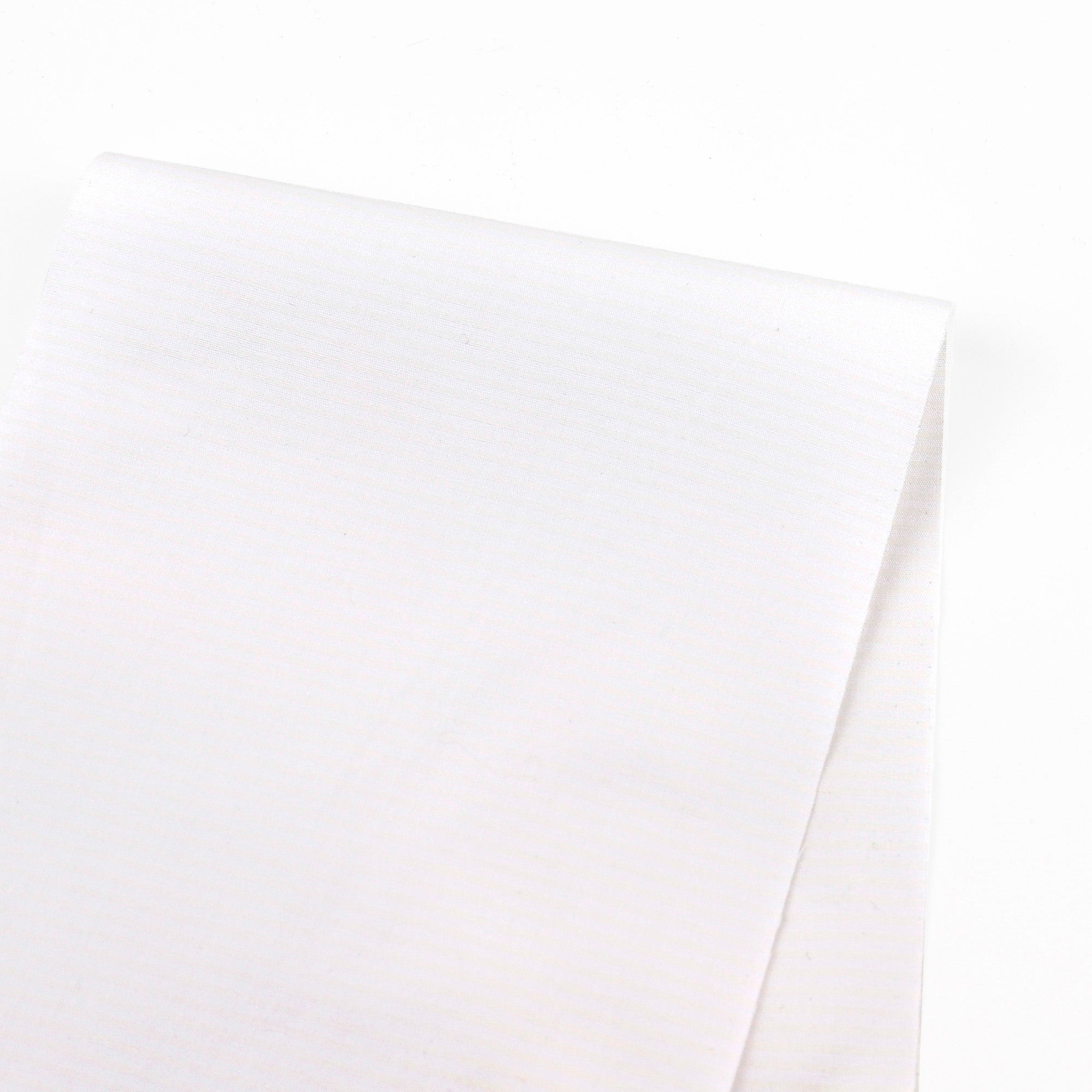 Tonal Weft Stripe Stretch Cotton - White