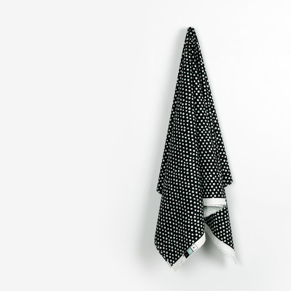 Shadow Shapes Stretch Cotton Poplin - Black