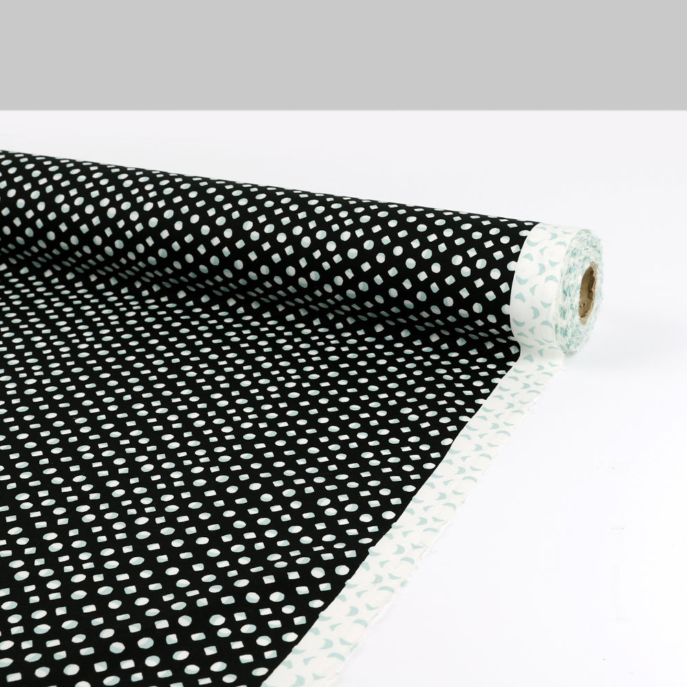 Shadow Shapes Stretch Cotton Poplin - Black