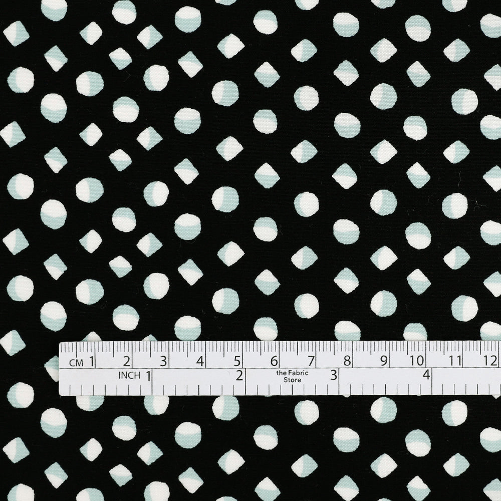 Shadow Shapes Stretch Cotton Poplin - Black