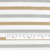 Metalic Weft Stripe Silk - Ivory