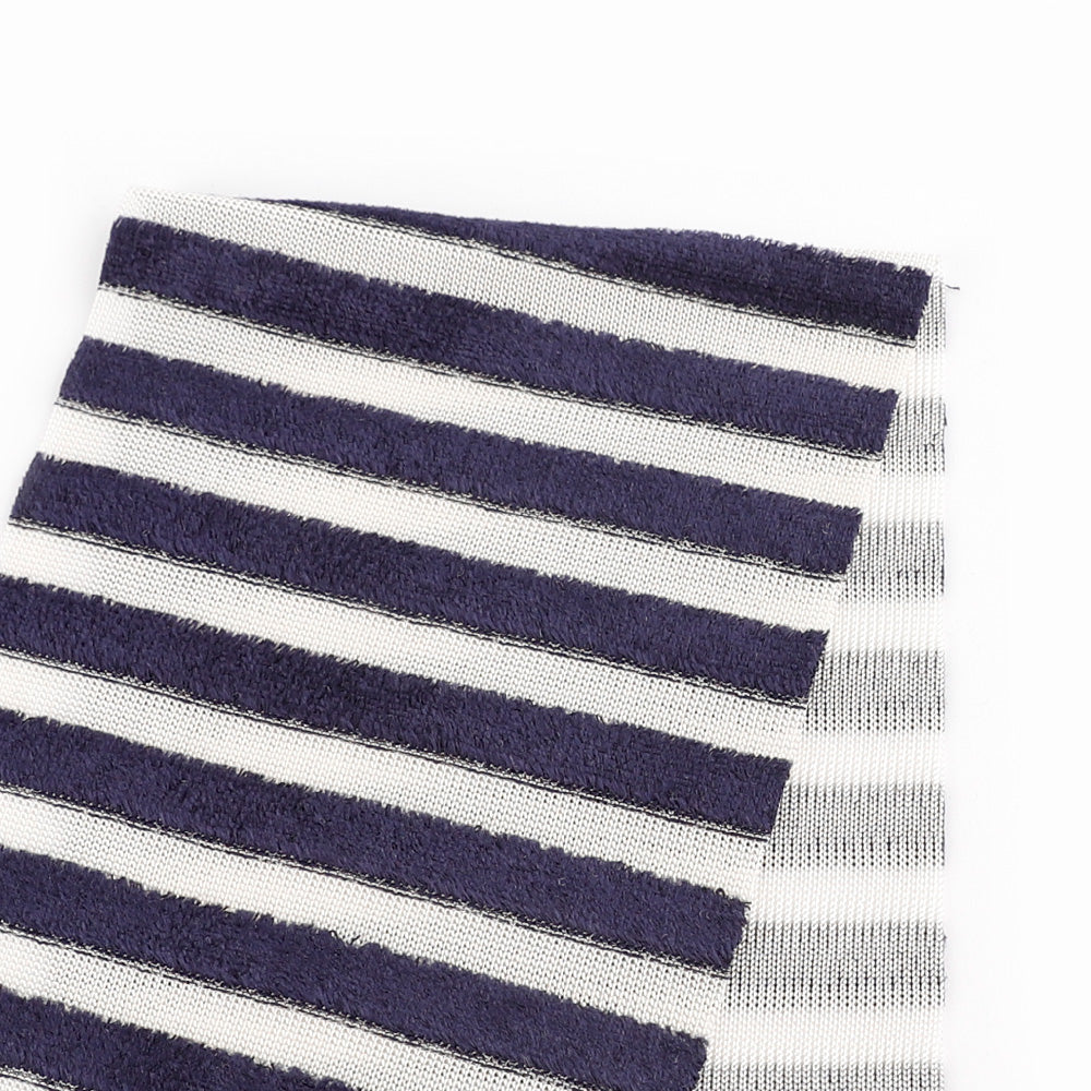 Sheer Velour Stripe Viscose Knit - Cream / Navy