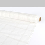 Tri Windowpane Check Silk Chiffon - Gold