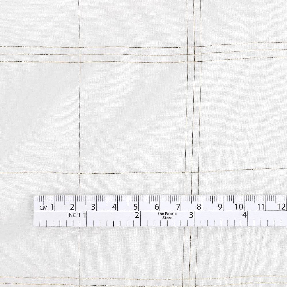 Tri Windowpane Check Silk Chiffon - Gold