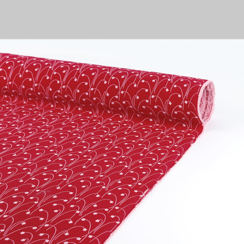 Shooting Star Satin Backed Crepe - Raspberry