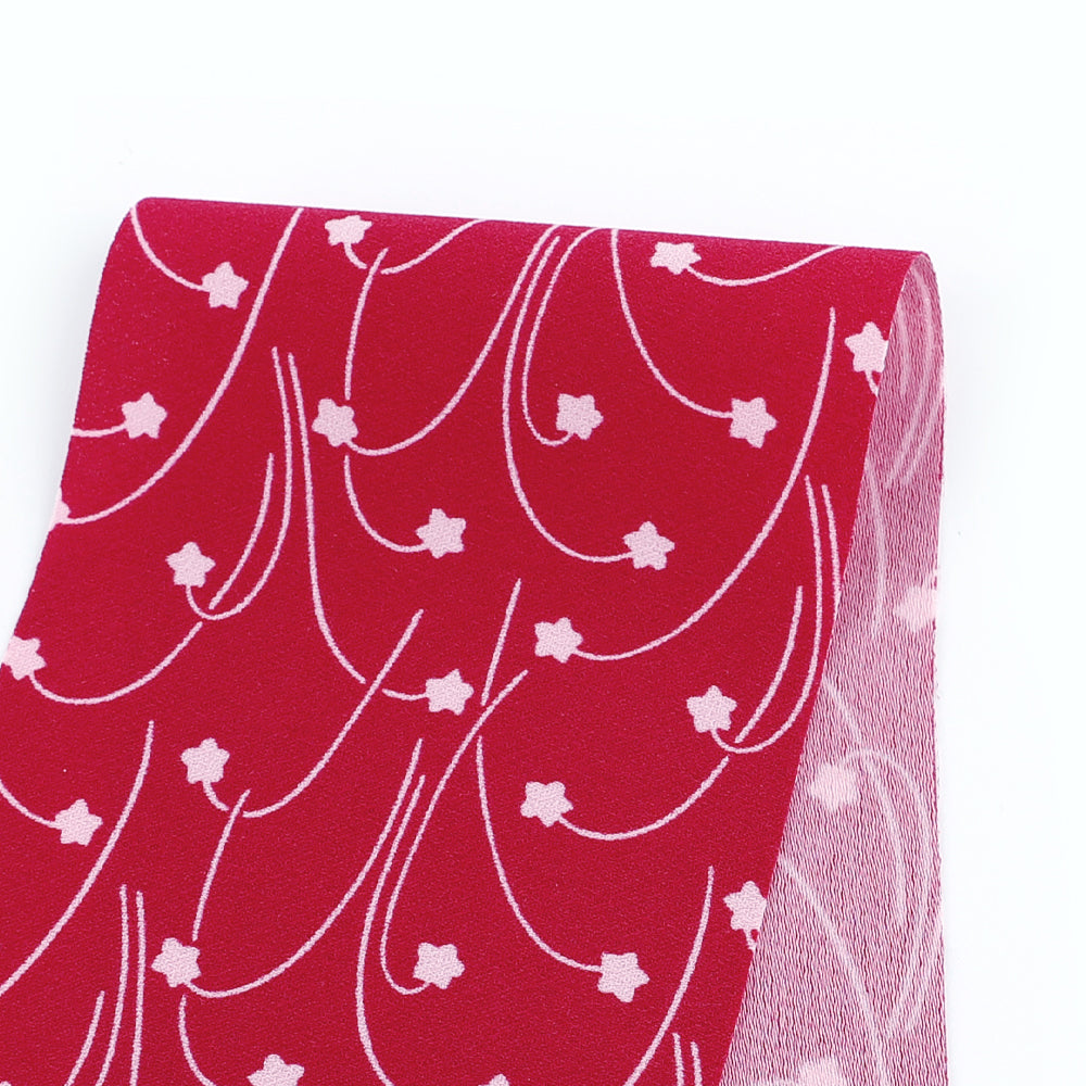 Shooting Star Satin Backed Crepe - Raspberry