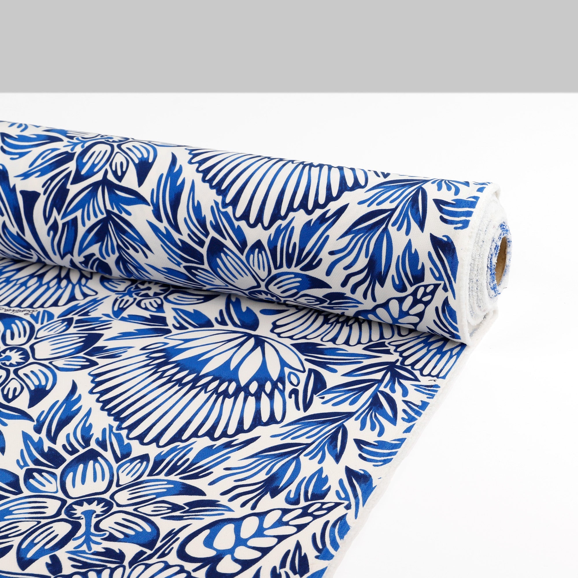 Passionflower Stretch Suiting - Indigo