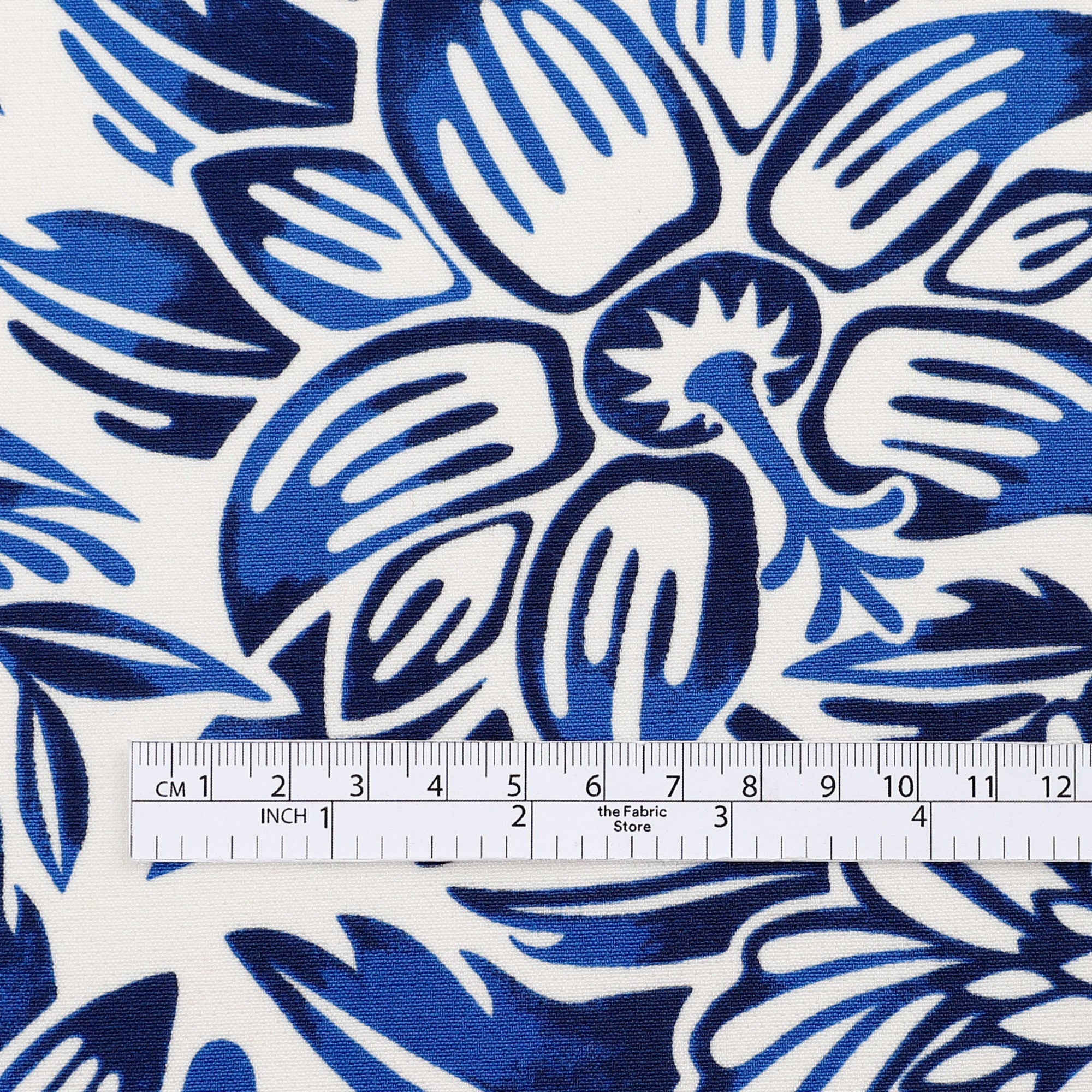 Passionflower Stretch Suiting - Indigo