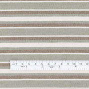 Stretch Linen Blend Twill Stripe - Choc Mint