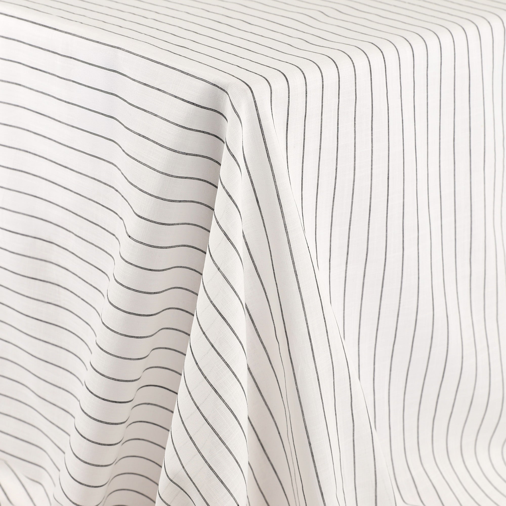 Music Stripe Cotton Muslin - White
