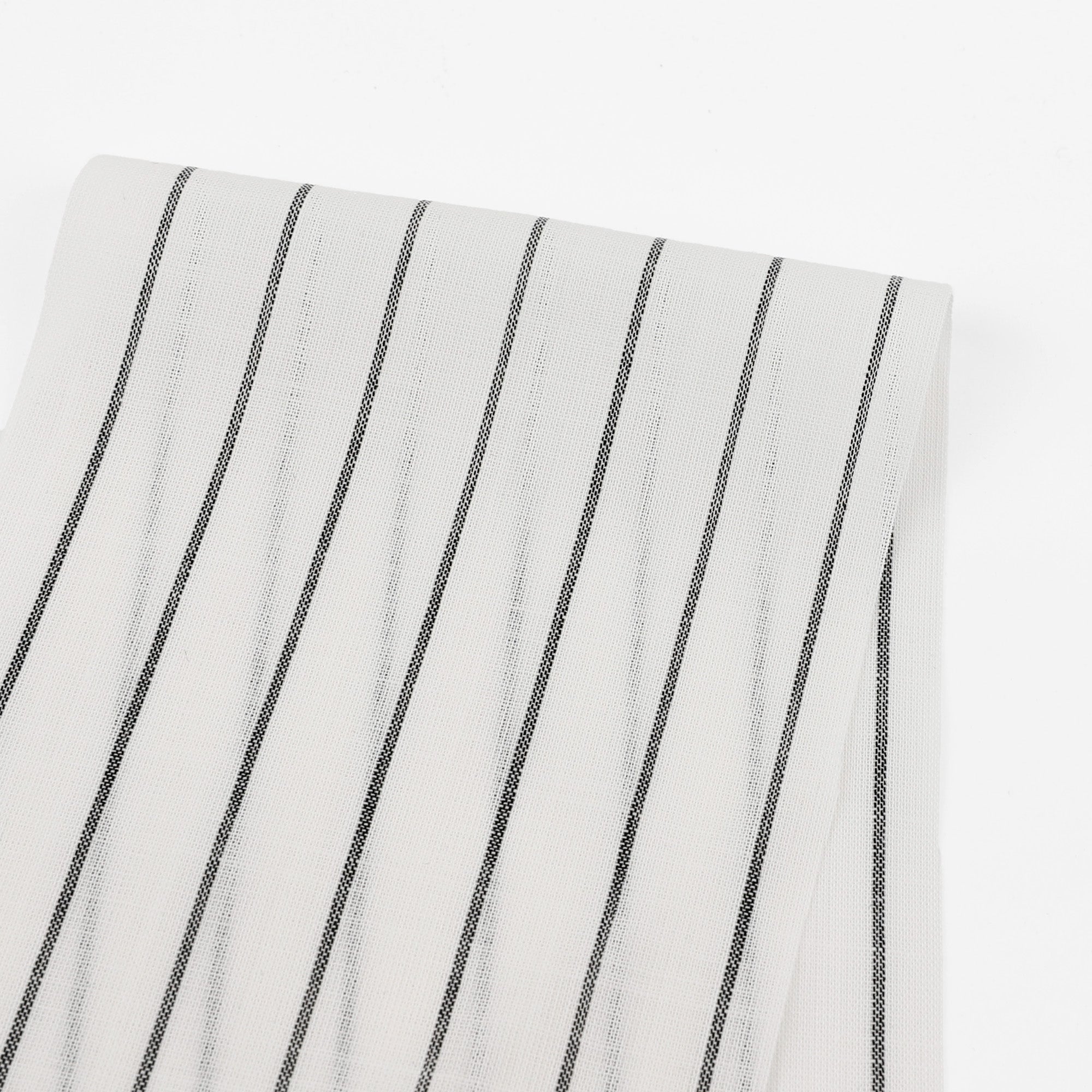 Music Stripe Cotton Muslin - White