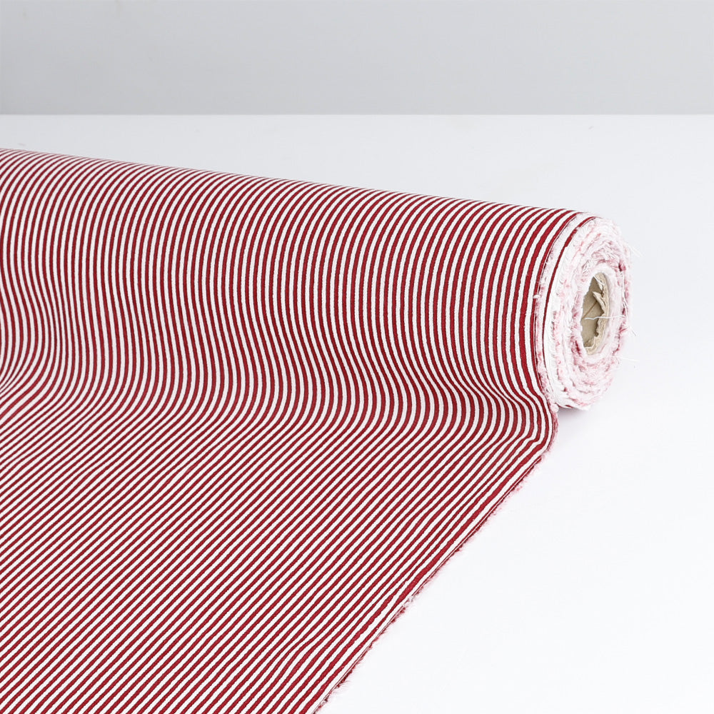 Candy Stripe Viscose Georgette - Maroon