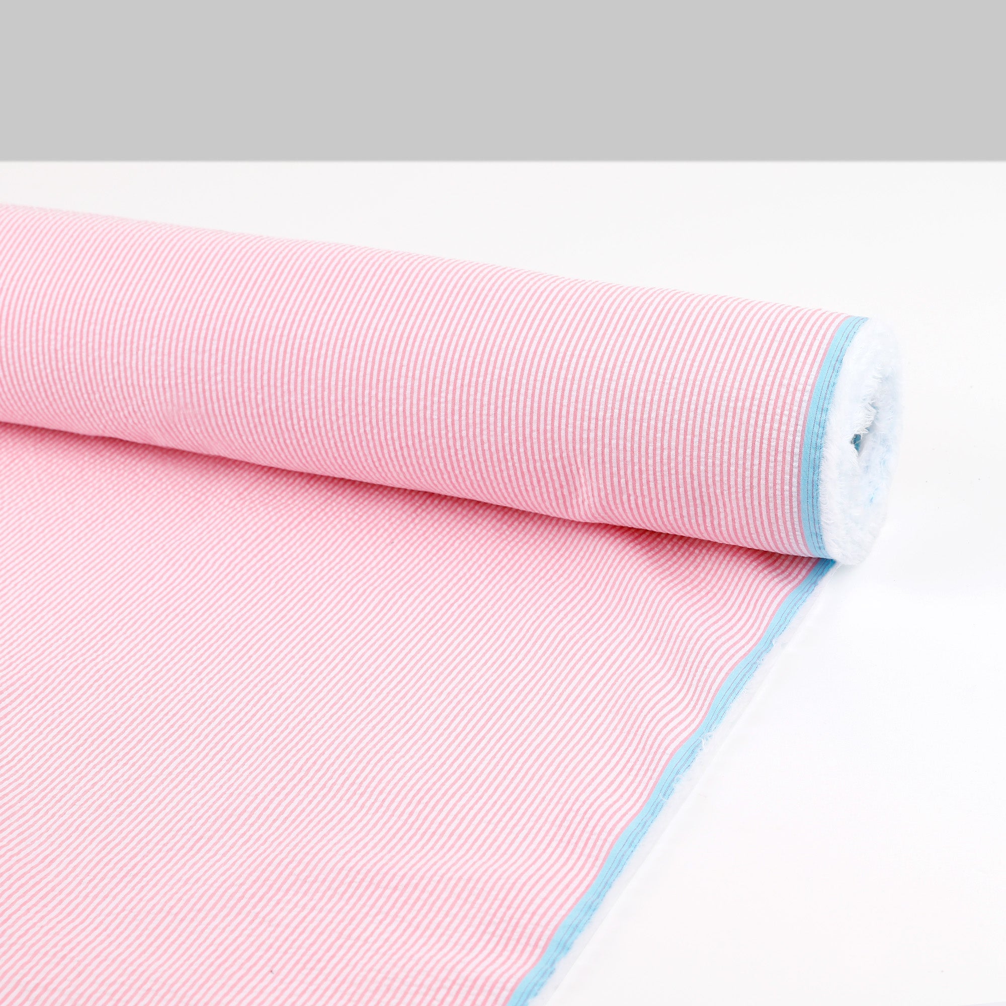 Small Stripe Seersucker Cotton - Bubblegum