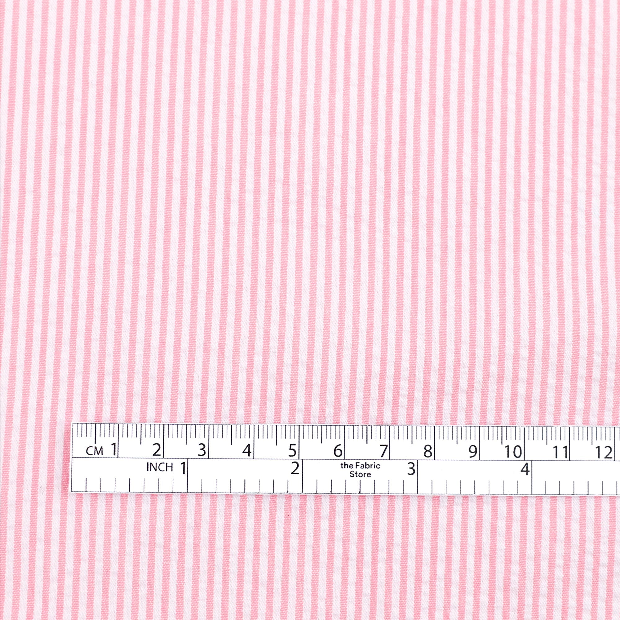 Small Stripe Seersucker Cotton - Bubblegum