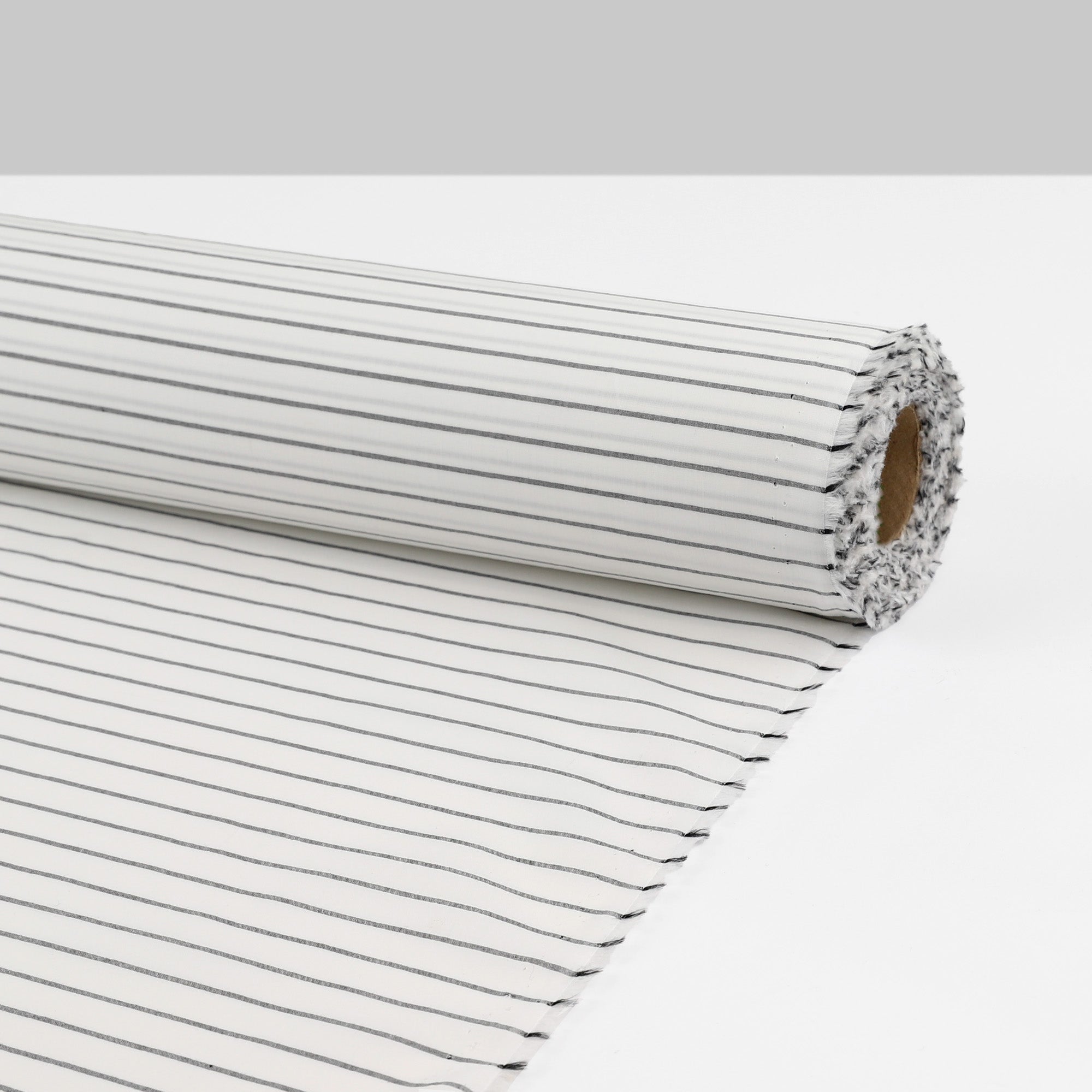 Weft Stripe Cotton Shirting - White