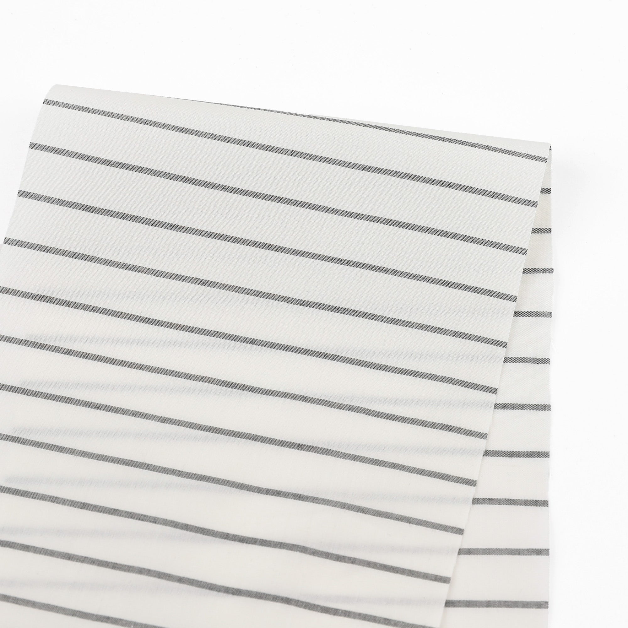 Weft Stripe Cotton Shirting - White