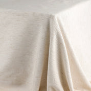 Pinstripe Stretch Linen / Poly Twill - Macadamia