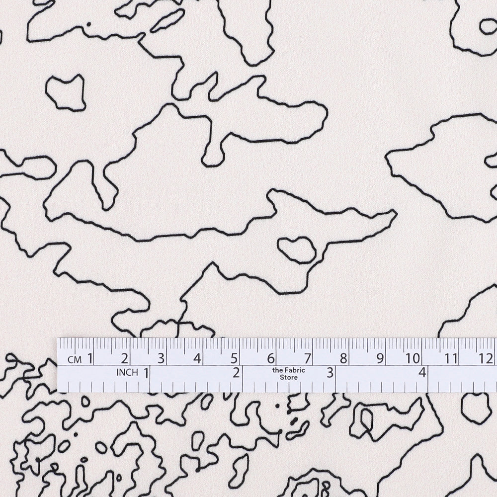 Topographical Print Silk / Viscose - Alabaster