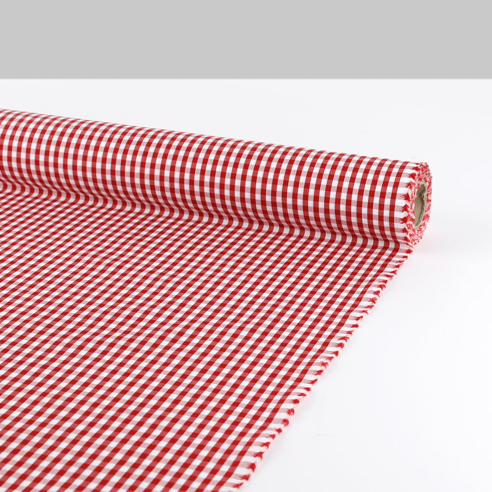 Crisp Gingham Cotton - Scarlet