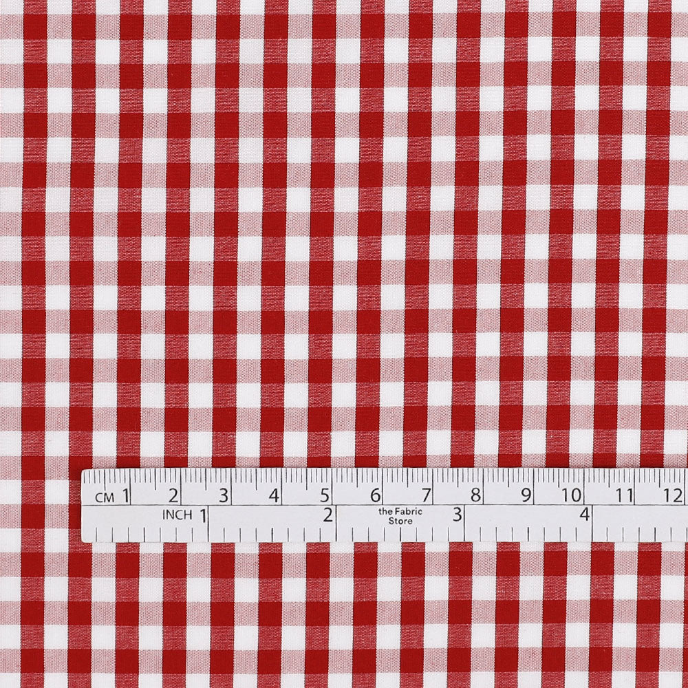Crisp Gingham Cotton - Scarlet