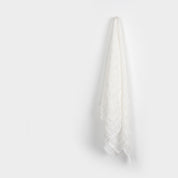 Twill Stripe Sheer Silk - White