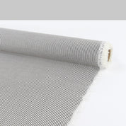 Yarn Dyed Stripe Poly Shirting - Black