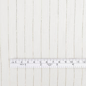 Metallic Pinstripe Cotton Crinkle Gauze - Ivory / Gold