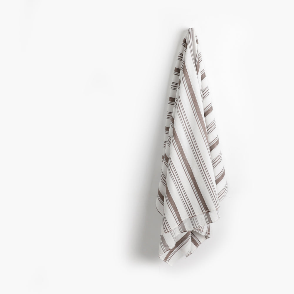 Woven Stripe Cotton / Linen - Portobello