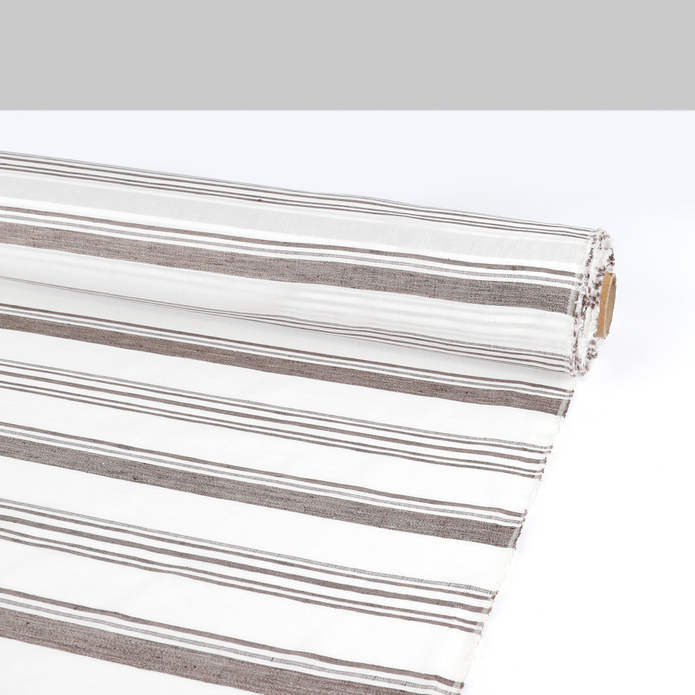 Woven Stripe Cotton / Linen - Portobello