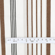 Awning Stripe Cotton / Linen - Ivory / Acorn