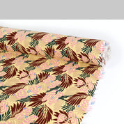 Tropical Leaves Double Georgette - Laguna Yellow