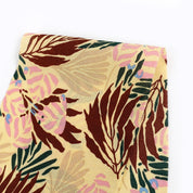 Tropical Leaves Double Georgette - Laguna Yellow