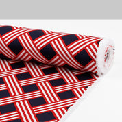 Trellis Stretch Cotton Sateen - Nautical