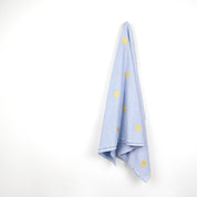 Pineapple Embroidered Stripe Chambray - Blue