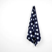 Striped Star Stretch Cotton Sateen - Navy