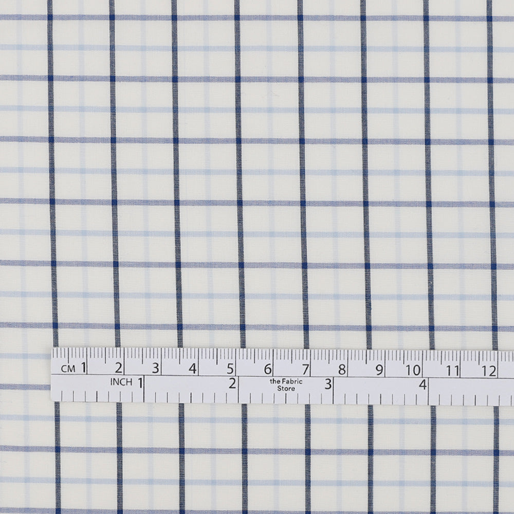 Tattersall Grid Check Cotton - Blue