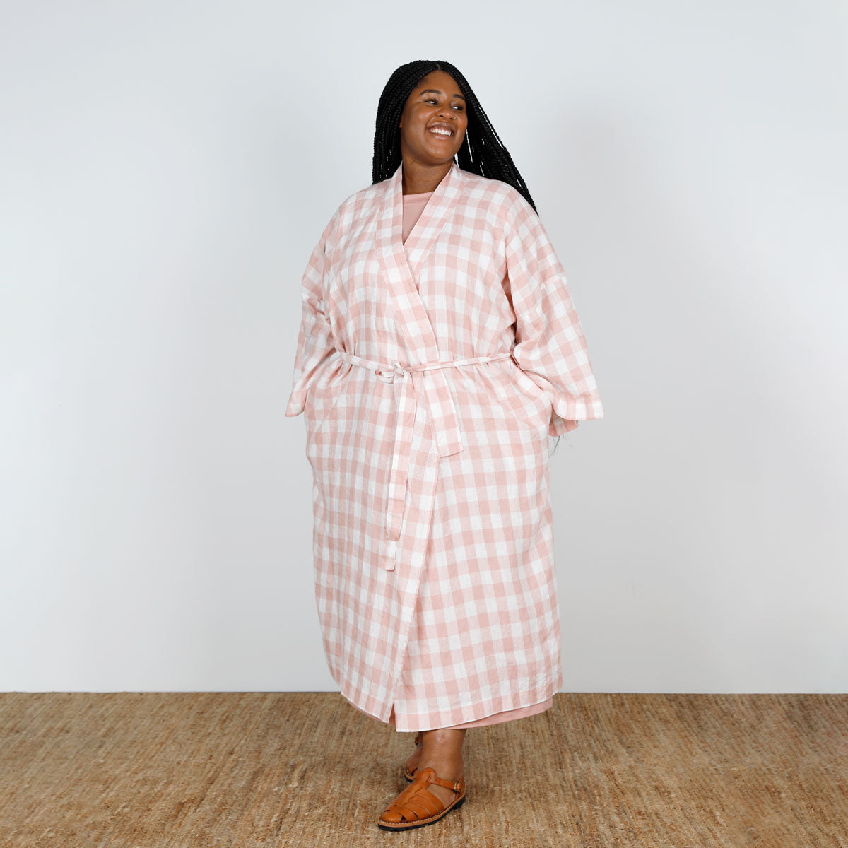 Make by TFS — Lucie Robe in Bold Gingham Linen