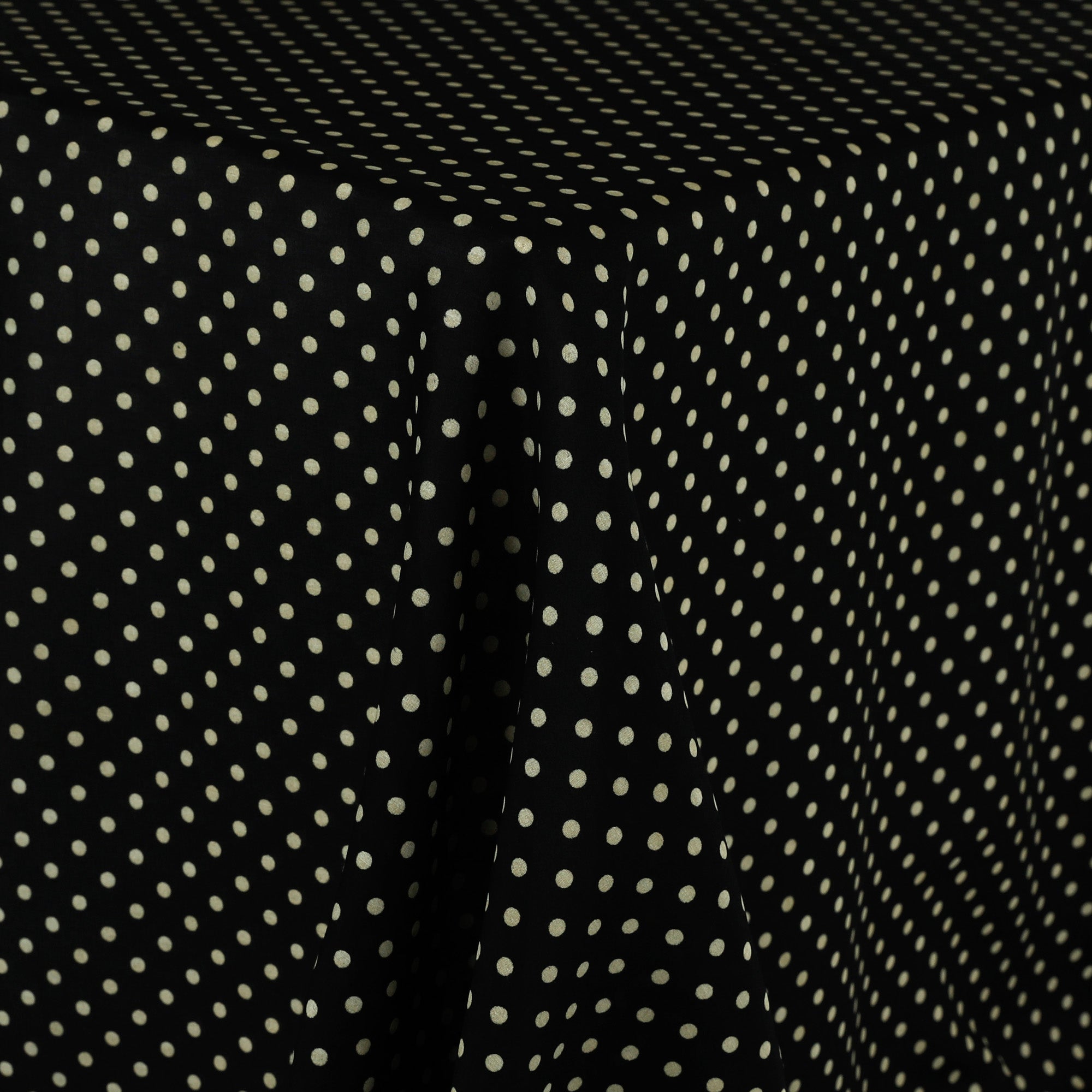 Polka Dot Silk Cotton Voile - Vintage Black