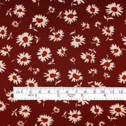 Vintage Daisy Silk Satin - Ruby