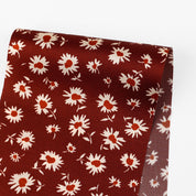 Vintage Daisy Silk Satin - Ruby