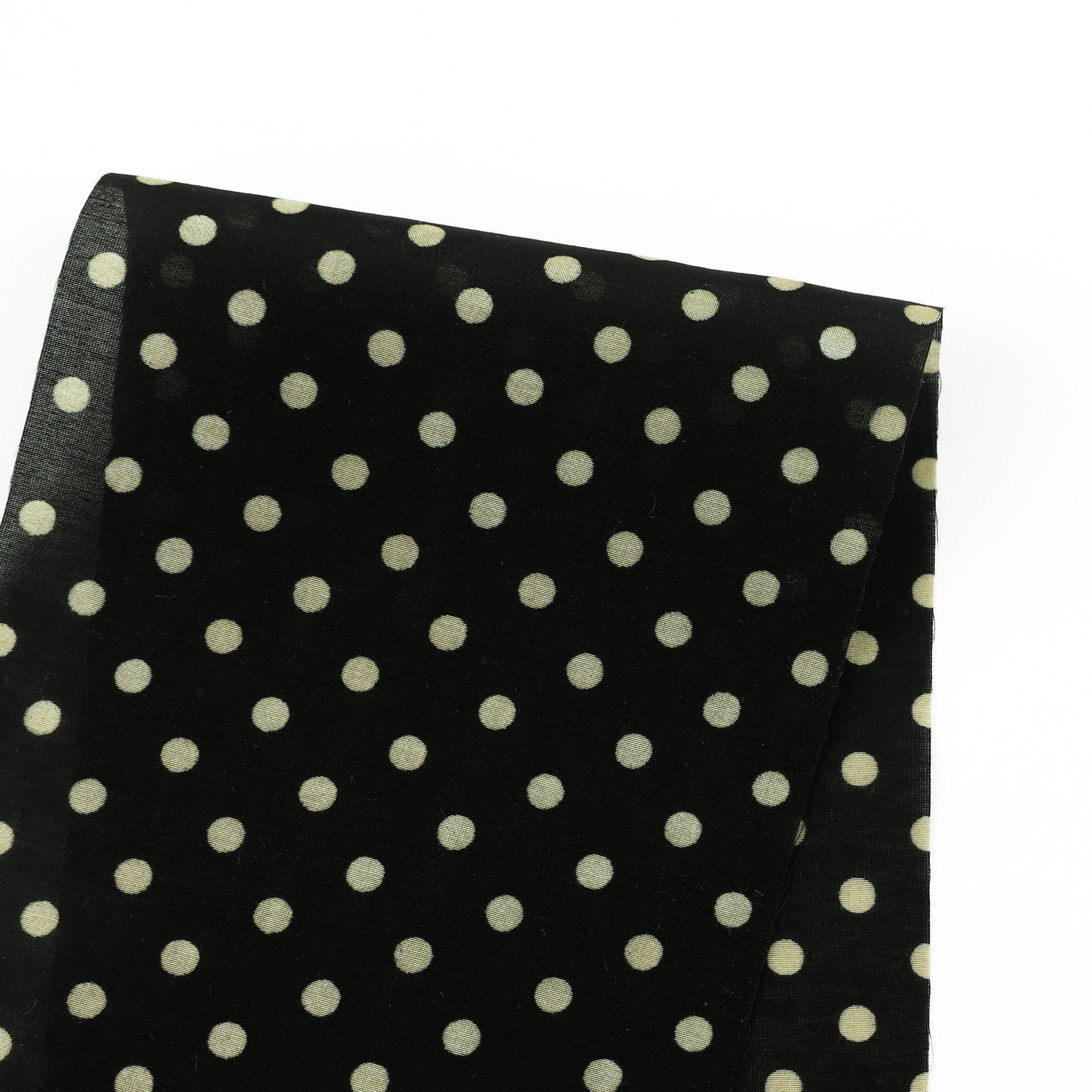 Polka Dot Silk Cotton Voile - Vintage Black
