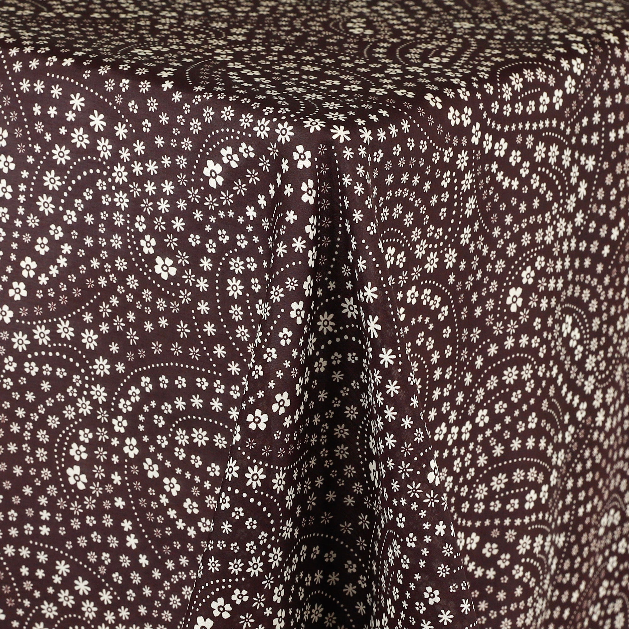 Bandana Floral Silk Cotton Voile - Coffee