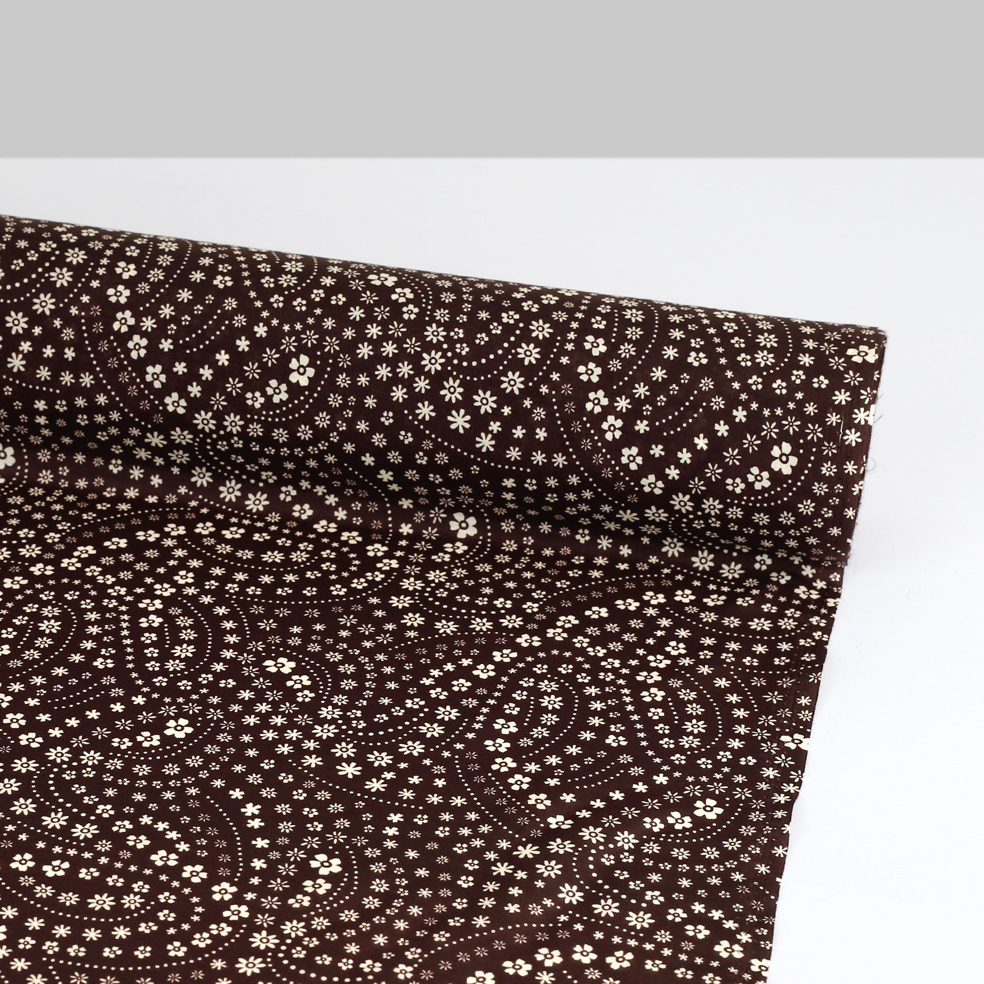 Bandana Floral Silk Cotton Voile - Coffee